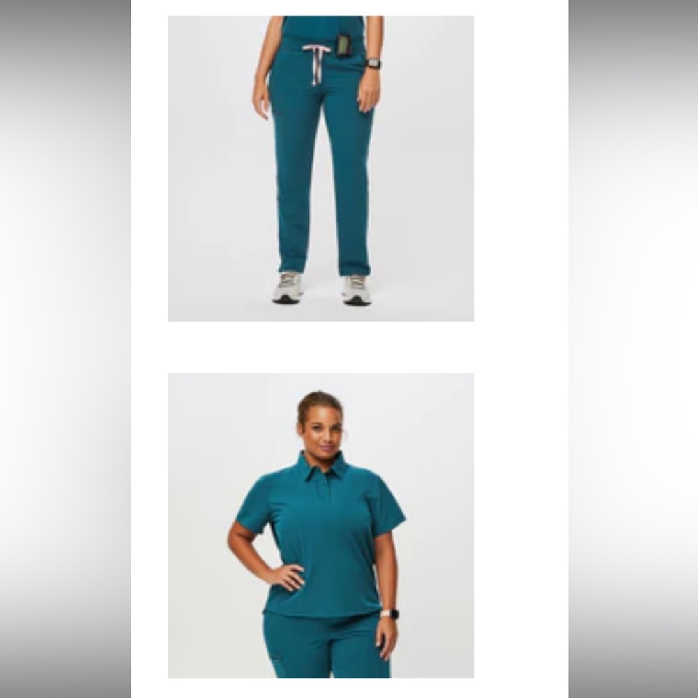 XXS Caribbean blue FIGS set brand new polo and Yola pants